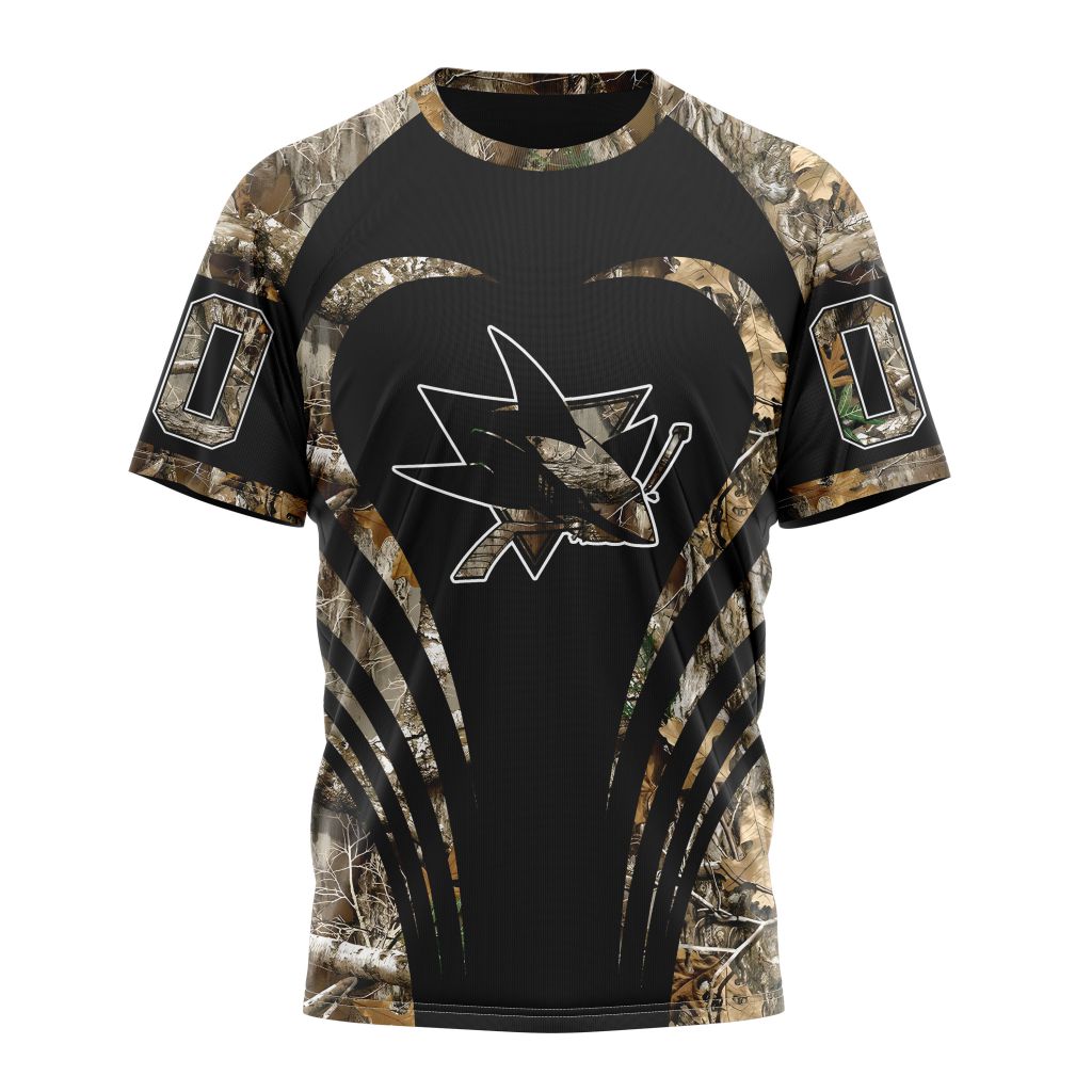 San Jose Sharks Special Camo Hunting Personalized Name And Number T-Shirt Oregontrailrvpk Shirt