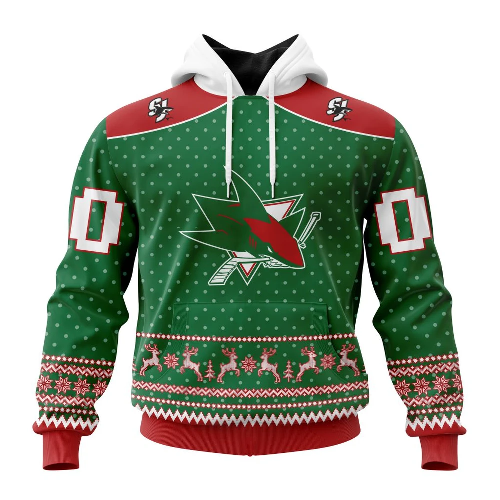 San Jose Sharks Special Christmas Apparel All Over Print Hoodie Style 44841