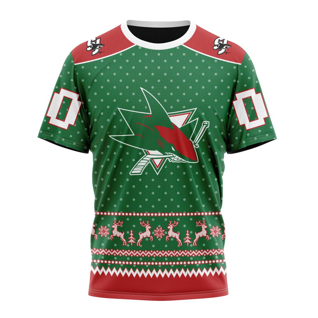 San Jose Sharks Special Christmas Apparel Personalized Name And Number T-Shirt Oregontrailrvpk Shirt