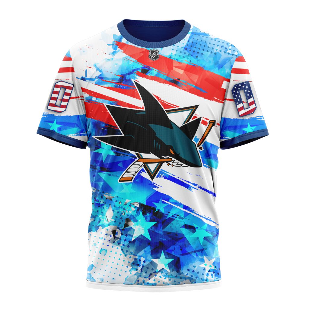 San Jose Sharks Special Concept For Independence Day Personalized Name And Number T-Shirt Oregontrailrvpk Shirt