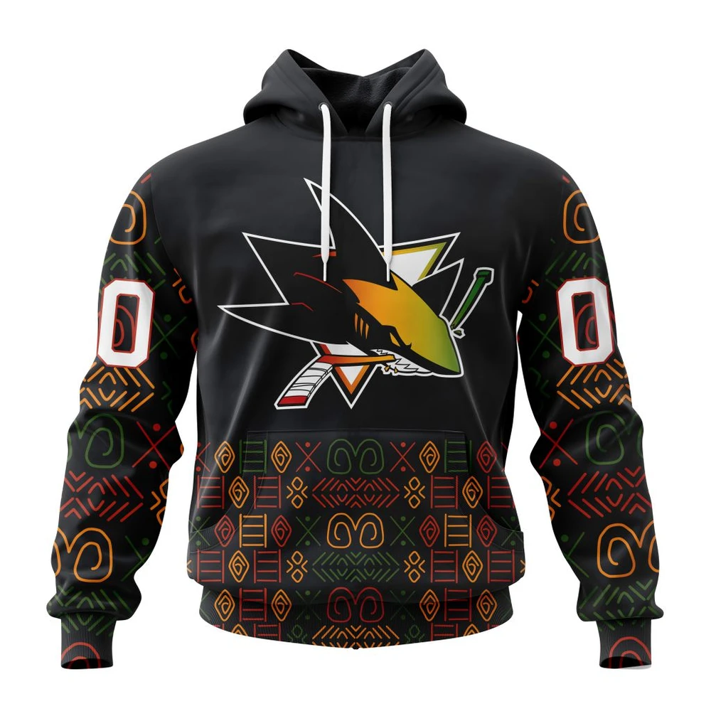 San Jose Sharks Special Design For Black History Month All Over Print Hoodie Style 90241