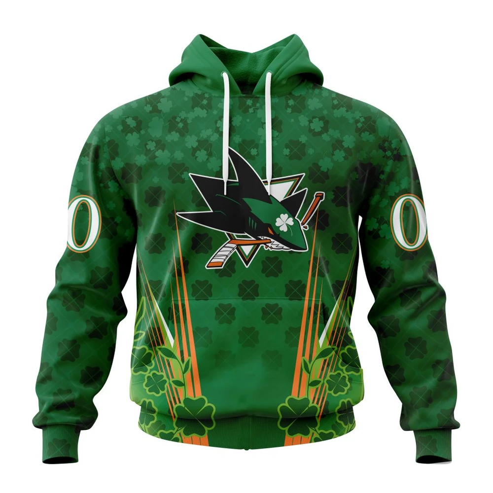 San Jose Sharks Special Design For St. Patrick Day All Over Print Hoodie Style 60871