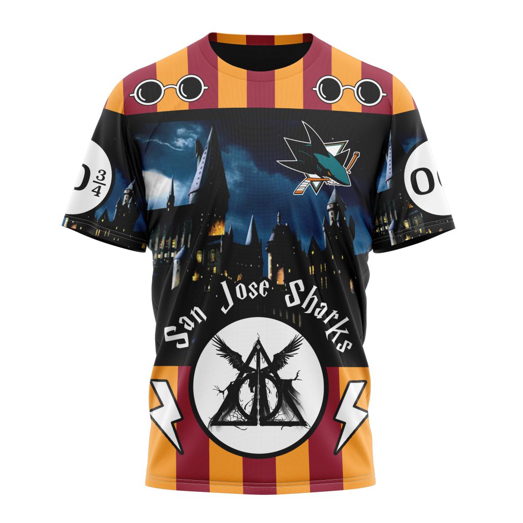 San Jose Sharks Special Design With Harry Potter Theme Personalized Name And Number T-Shirt Oregontrailrvpk Shirt