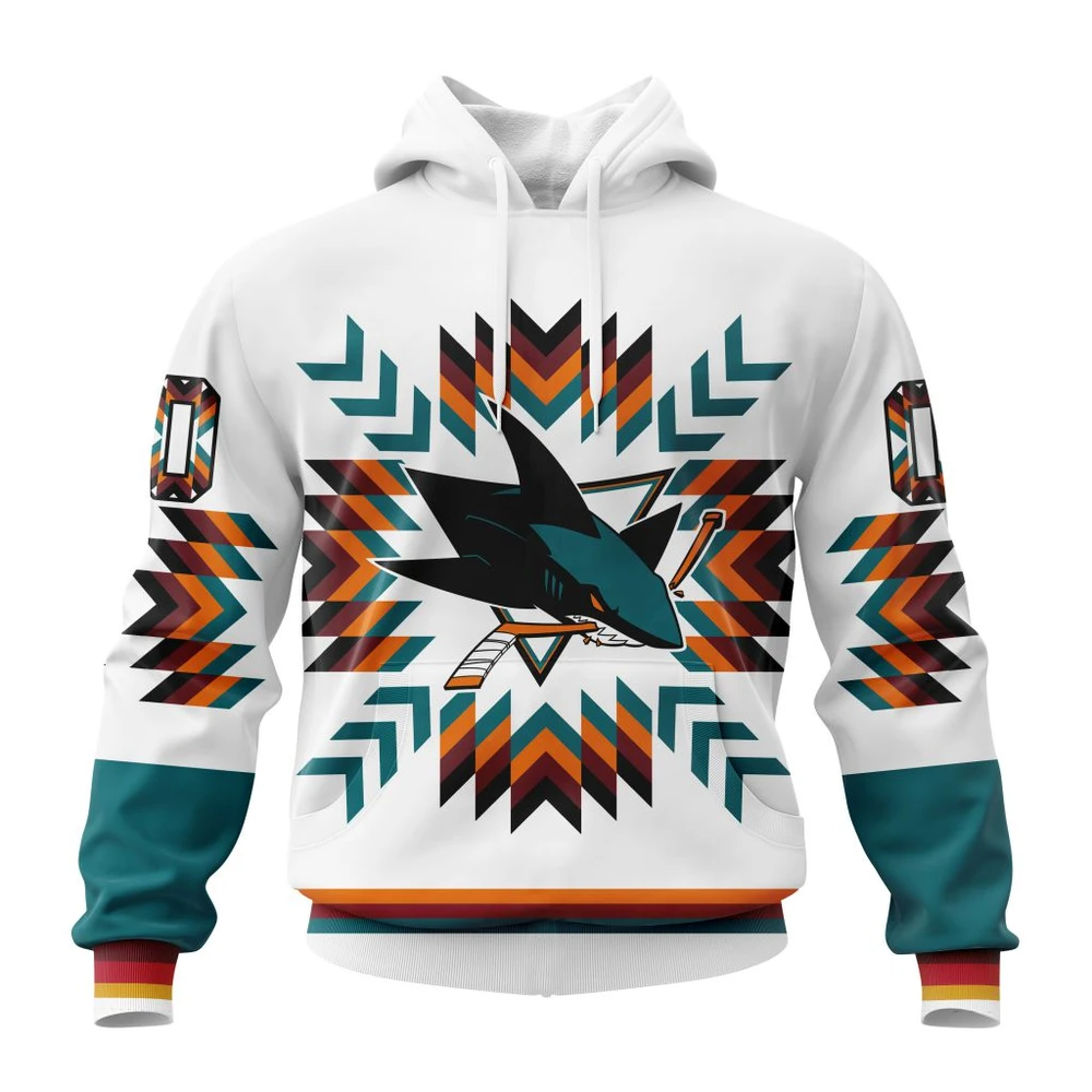 San Jose Sharks Special Design With Native Pattern All Over Print Hoodie Style 86459