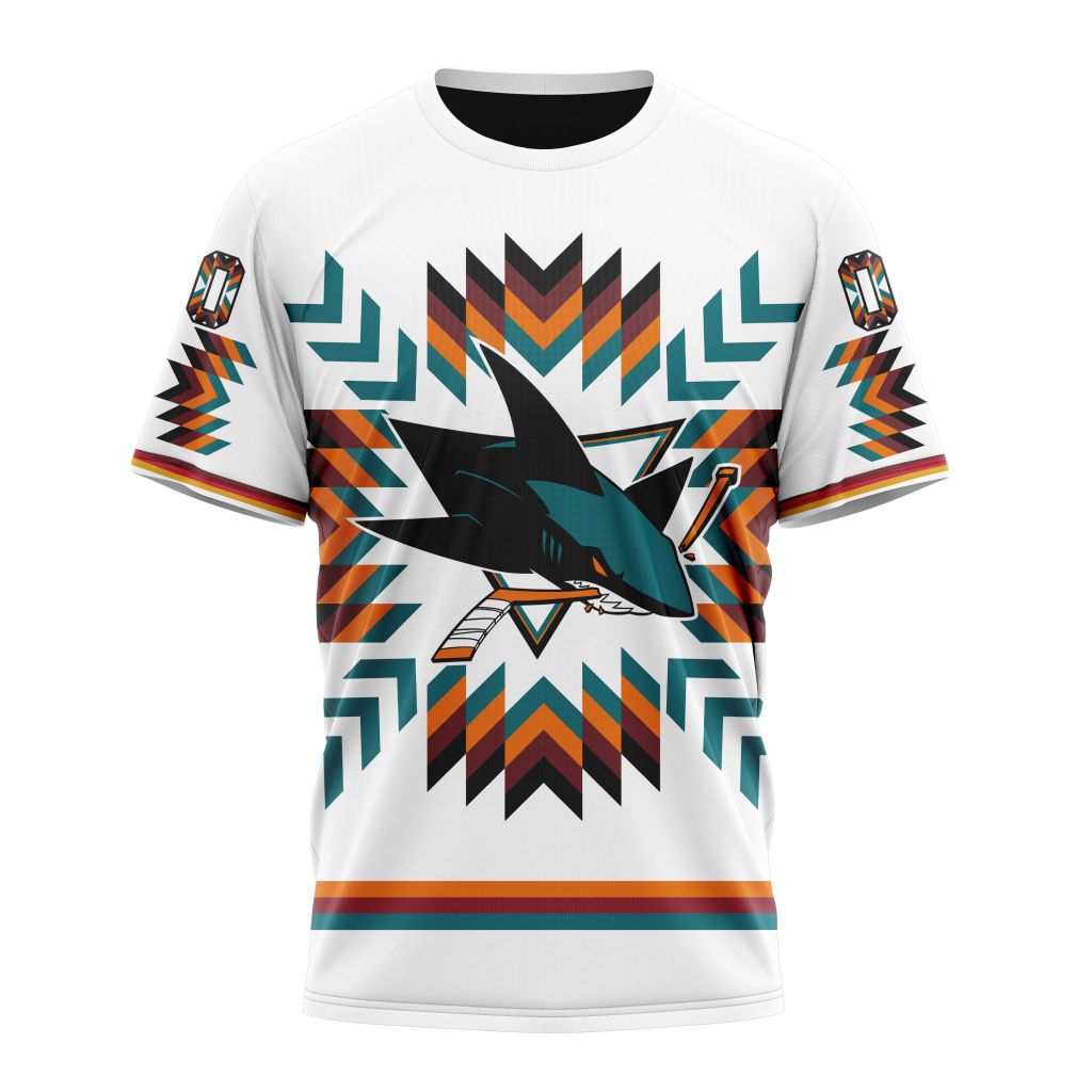 San Jose Sharks Special Design With Native Pattern Personalized Name And Number T-Shirt Oregontrailrvpk Shirt