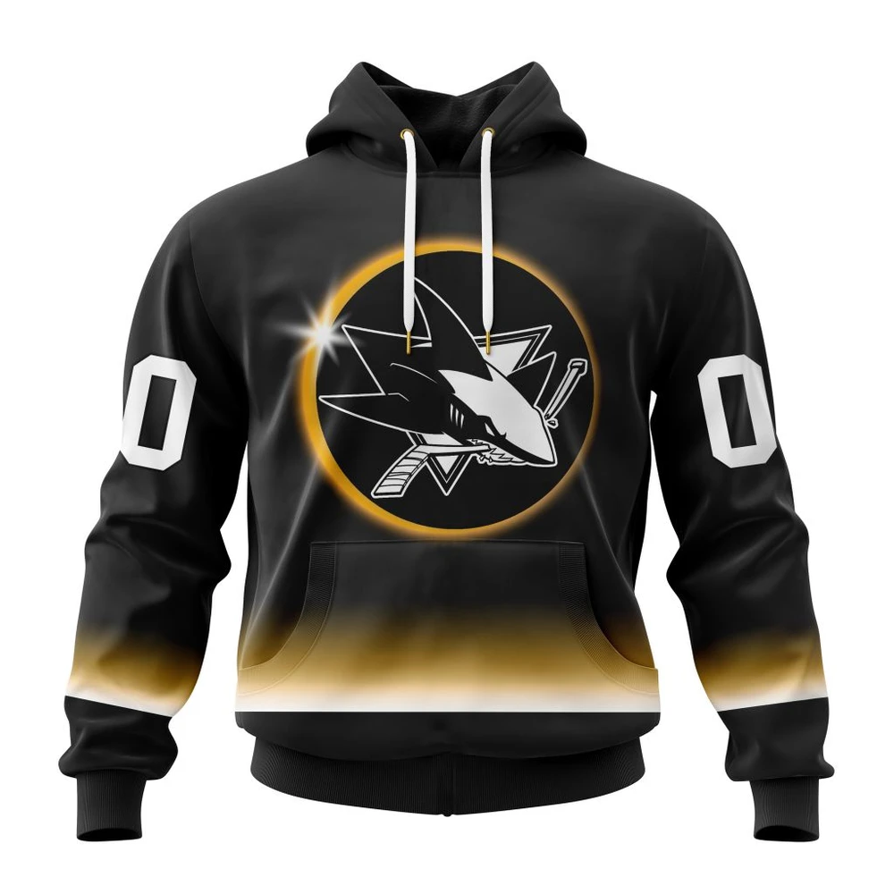 San Jose Sharks Special Eclipse Design All Over Print Hoodie Style 25203