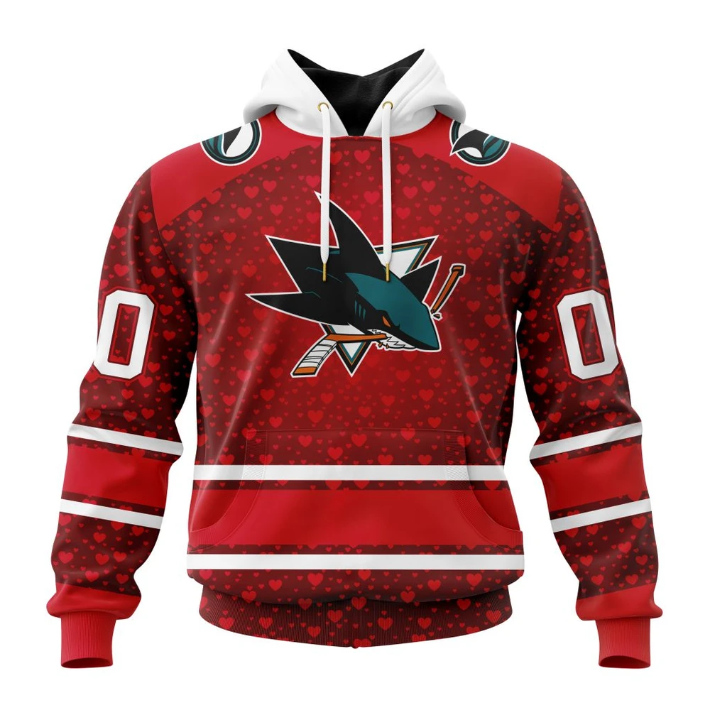 San Jose Sharks Special Gift For Valentines Day All Over Print Hoodie Style 21657