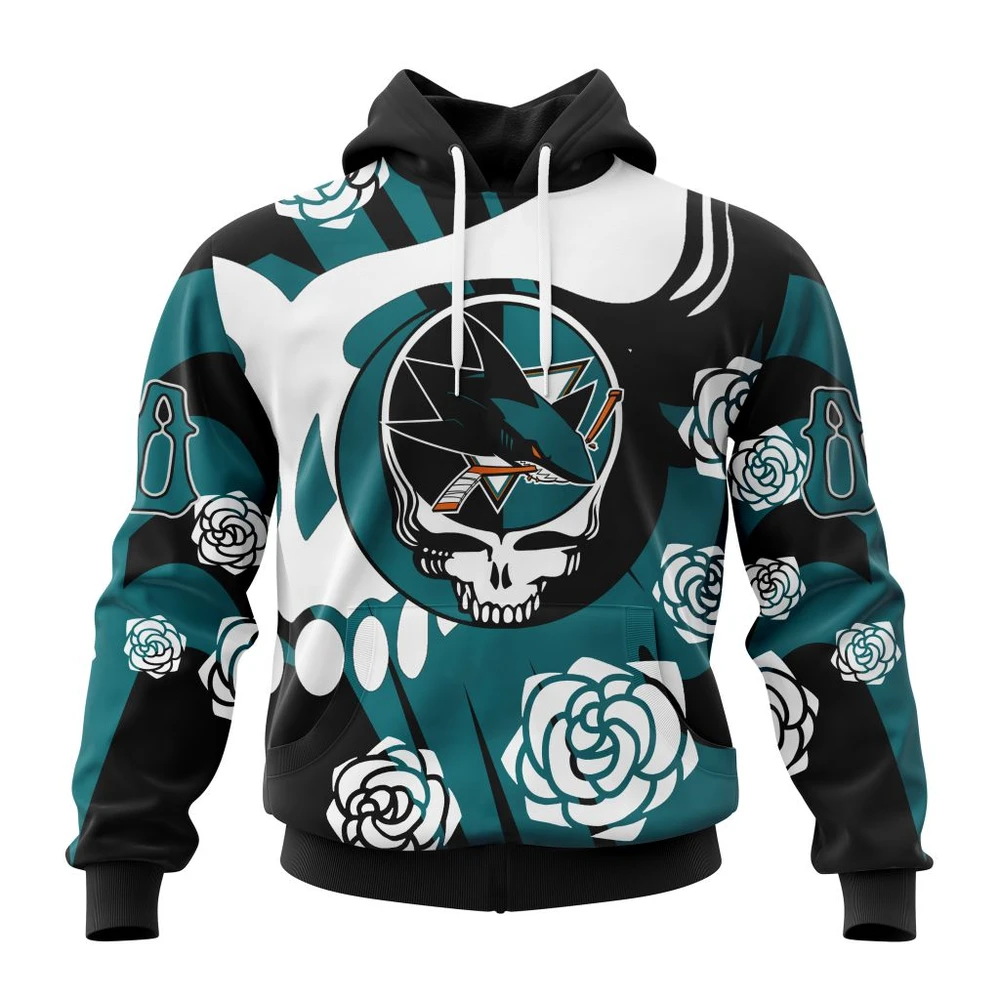 San Jose Sharks Special Grateful Dead Design All Over Print Hoodie Style 53721