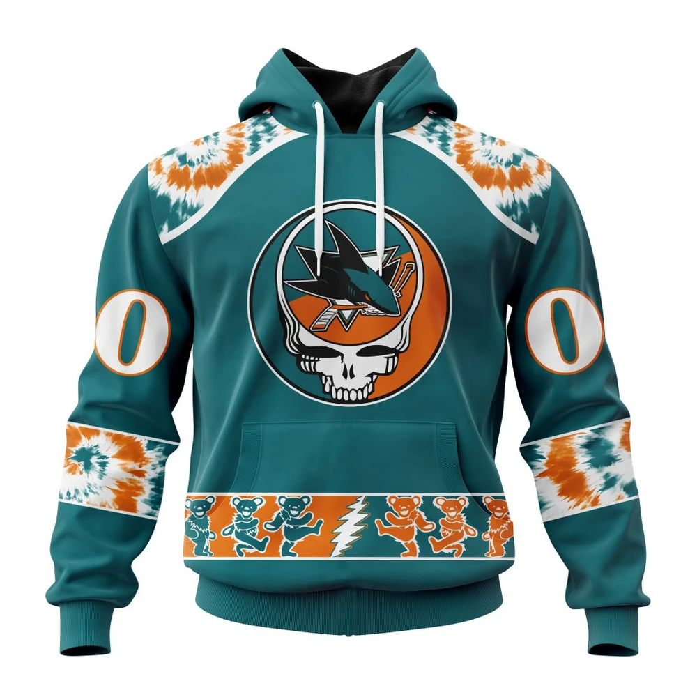 San Jose Sharks Special Grateful Dead Design All Over Print Hoodie Style 58243