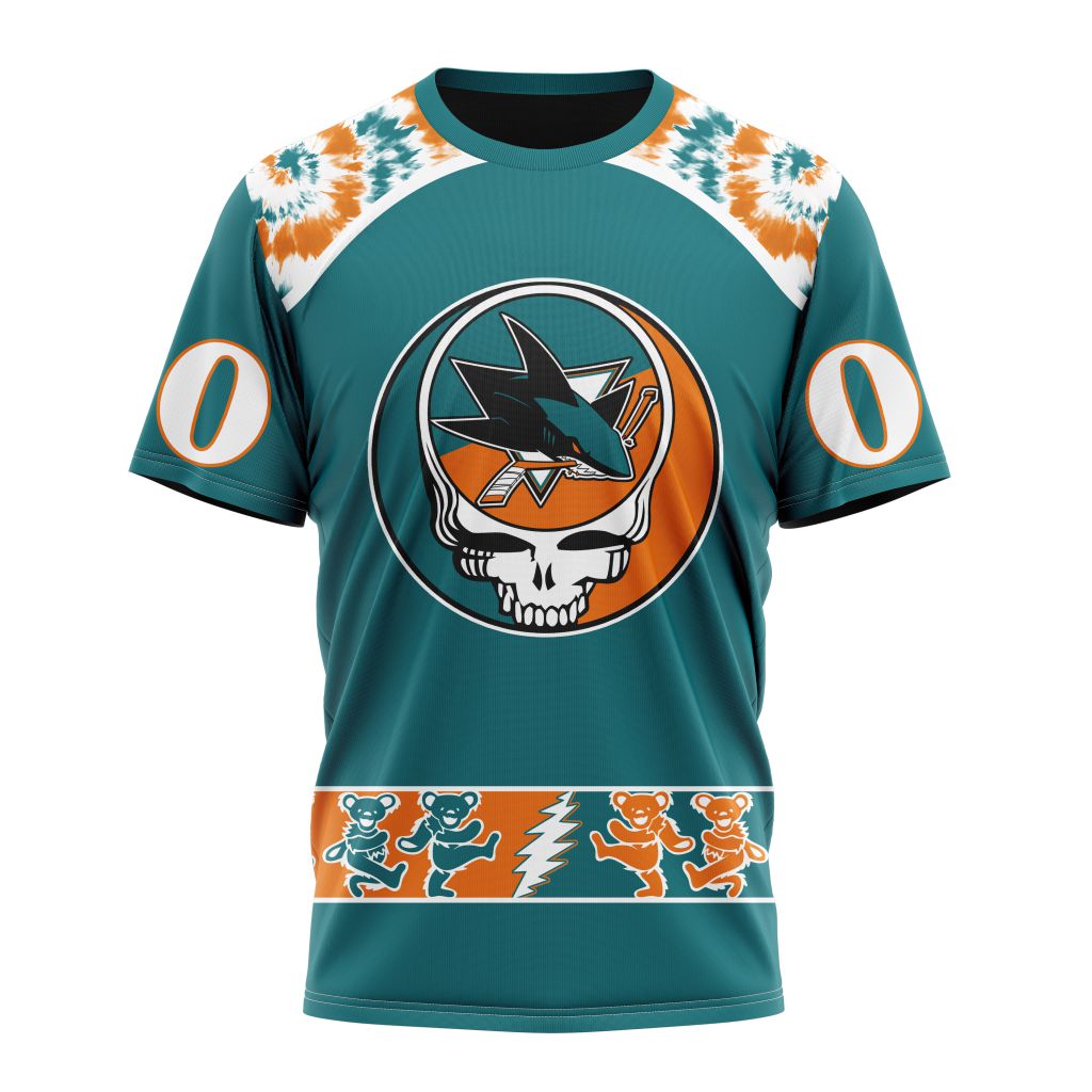 San Jose Sharks Special Grateful Dead Design Personalized Name And Number T-Shirt Oregontrailrvpk Shirt