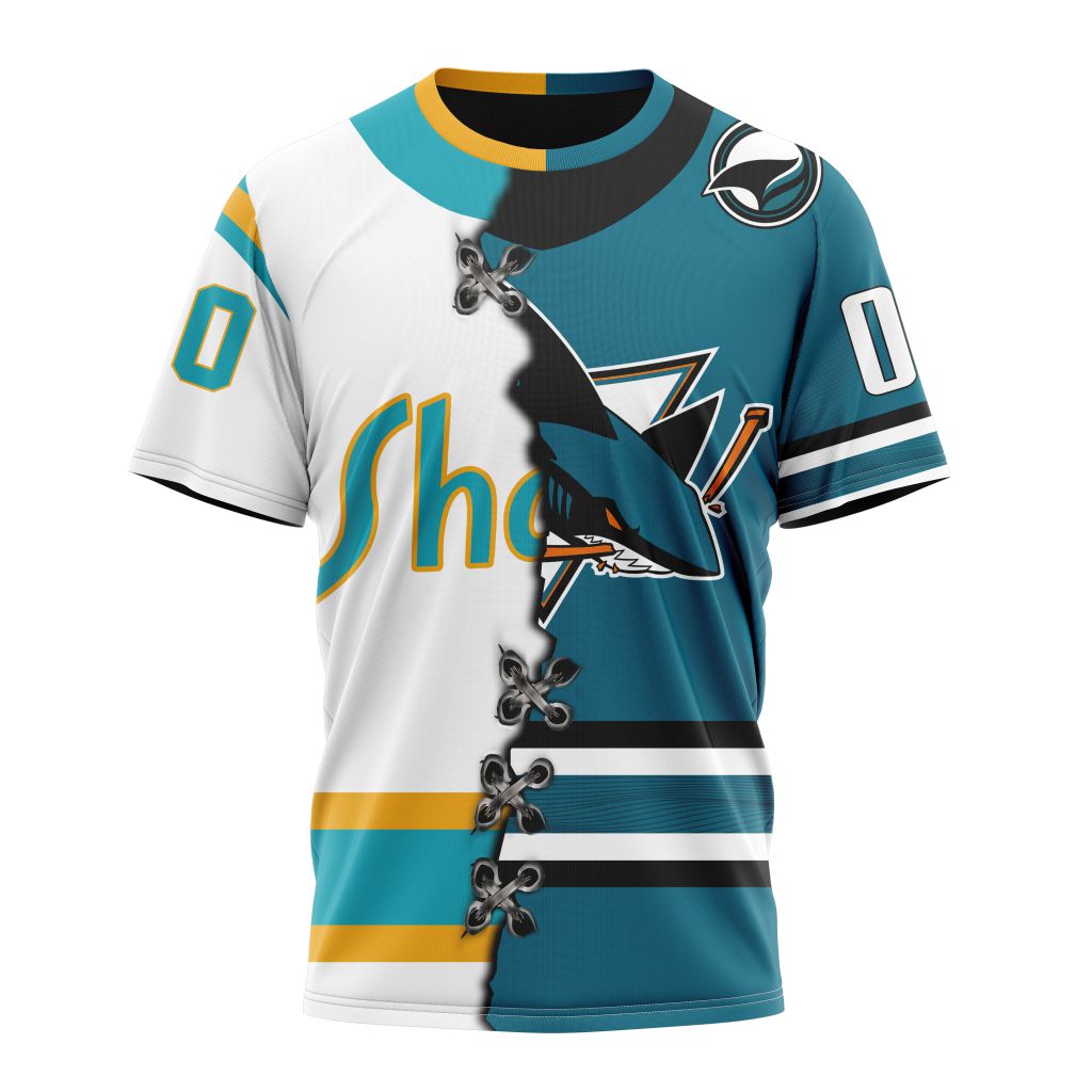 San Jose Sharks Special Home Mix Reverse Retro Personalized Kits Personalized Name And Number T-Shirt Oregontrailrvpk Shirt