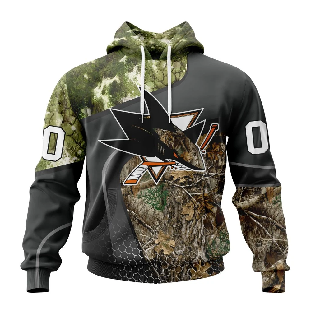 San Jose Sharks Special Hunting Camo Design All Over Print Hoodie Style 54252