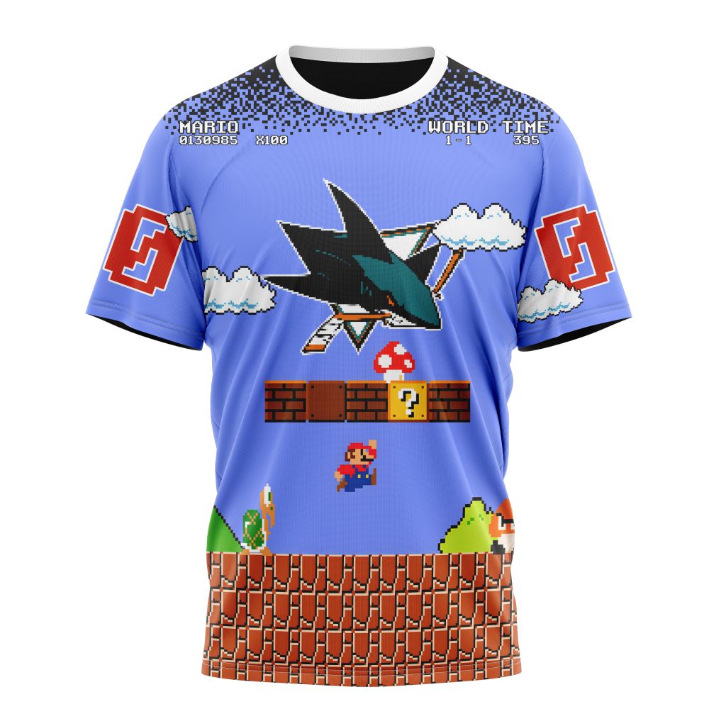 San Jose Sharks Special Kits With Super Mario Game Design Personalized Name And Number T-Shirt Oregontrailrvpk Shirt