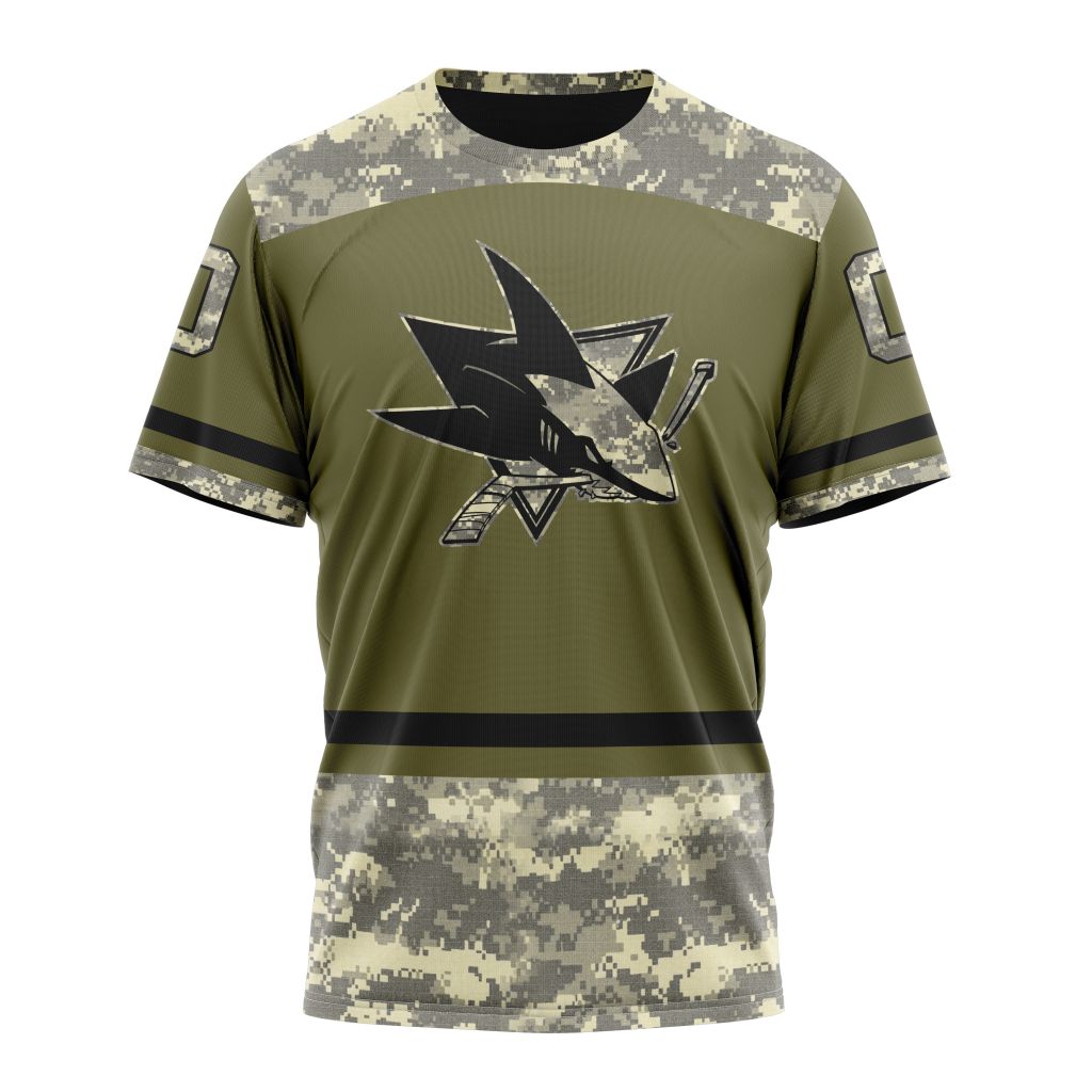 San Jose Sharks Special Military Appreciation Design 04 Personalized Name And Number T-Shirt Oregontrailrvpk Shirt