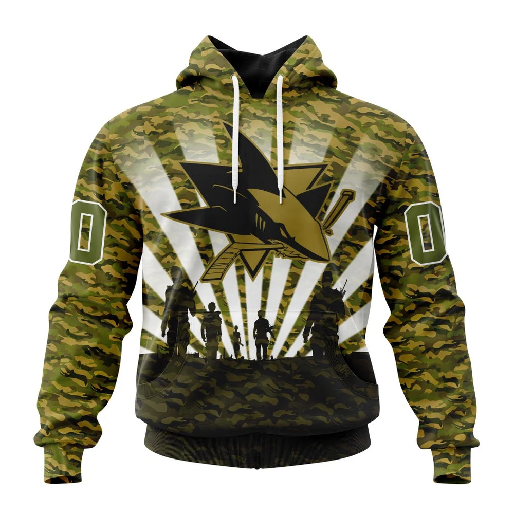 San Jose Sharks Special Military Camo Kits For Veterans Day And Rememberance Day All Over Print Hoodie Style 96076