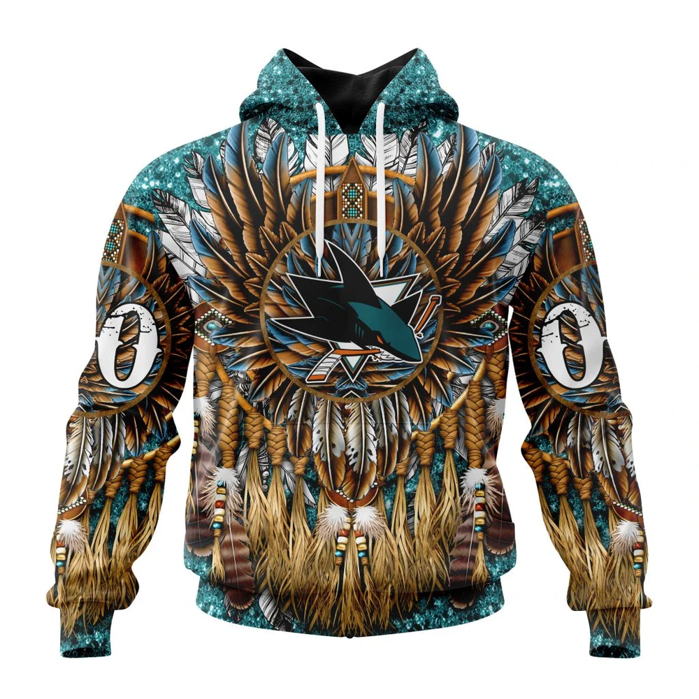 San Jose Sharks Special Native Costume Design All Over Print Hoodie Style 62627