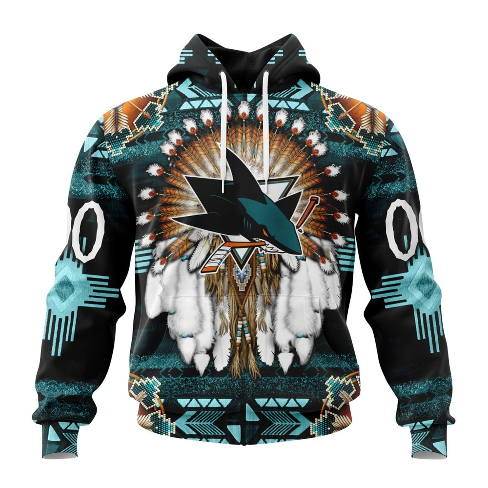 San Jose Sharks Special Native Costume Design All Over Print Hoodie Style 73033