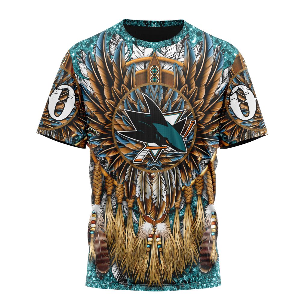 San Jose Sharks Special Native Costume Design Personalized Name And Number T-Shirt Oregontrailrvpk Shirt