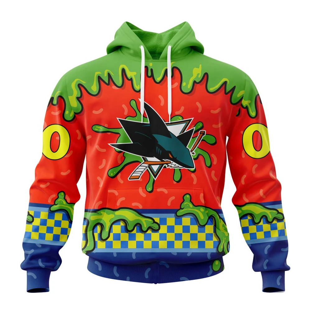 San Jose Sharks Special Nickelodeon Design All Over Print Hoodie Style 83551