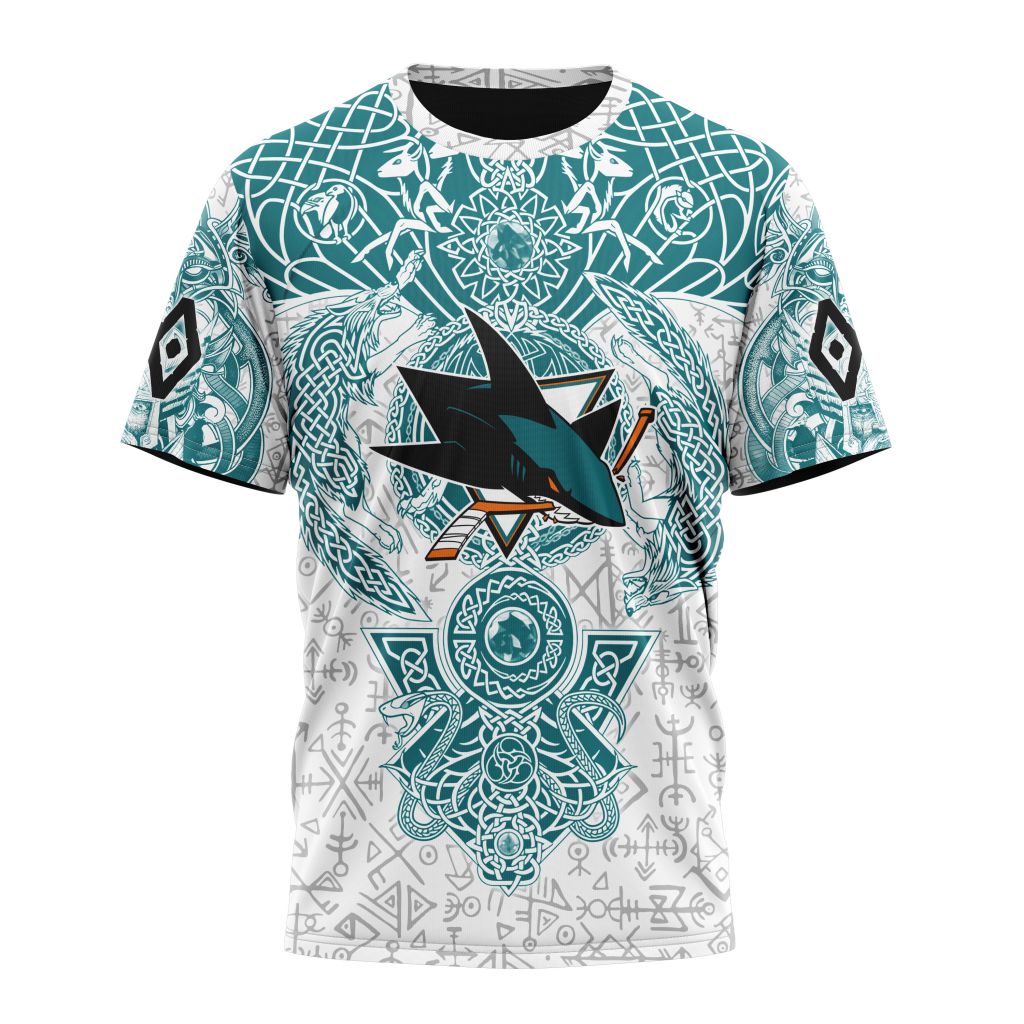 San Jose Sharks Special Norse Viking Symbols Personalized Name And Number T-Shirt Oregontrailrvpk Shirt