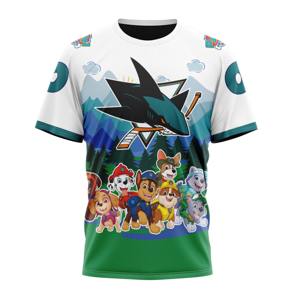 San Jose Sharks Special Paw Patrol Design 01 Personalized Name And Number T-Shirt Oregontrailrvpk Shirt