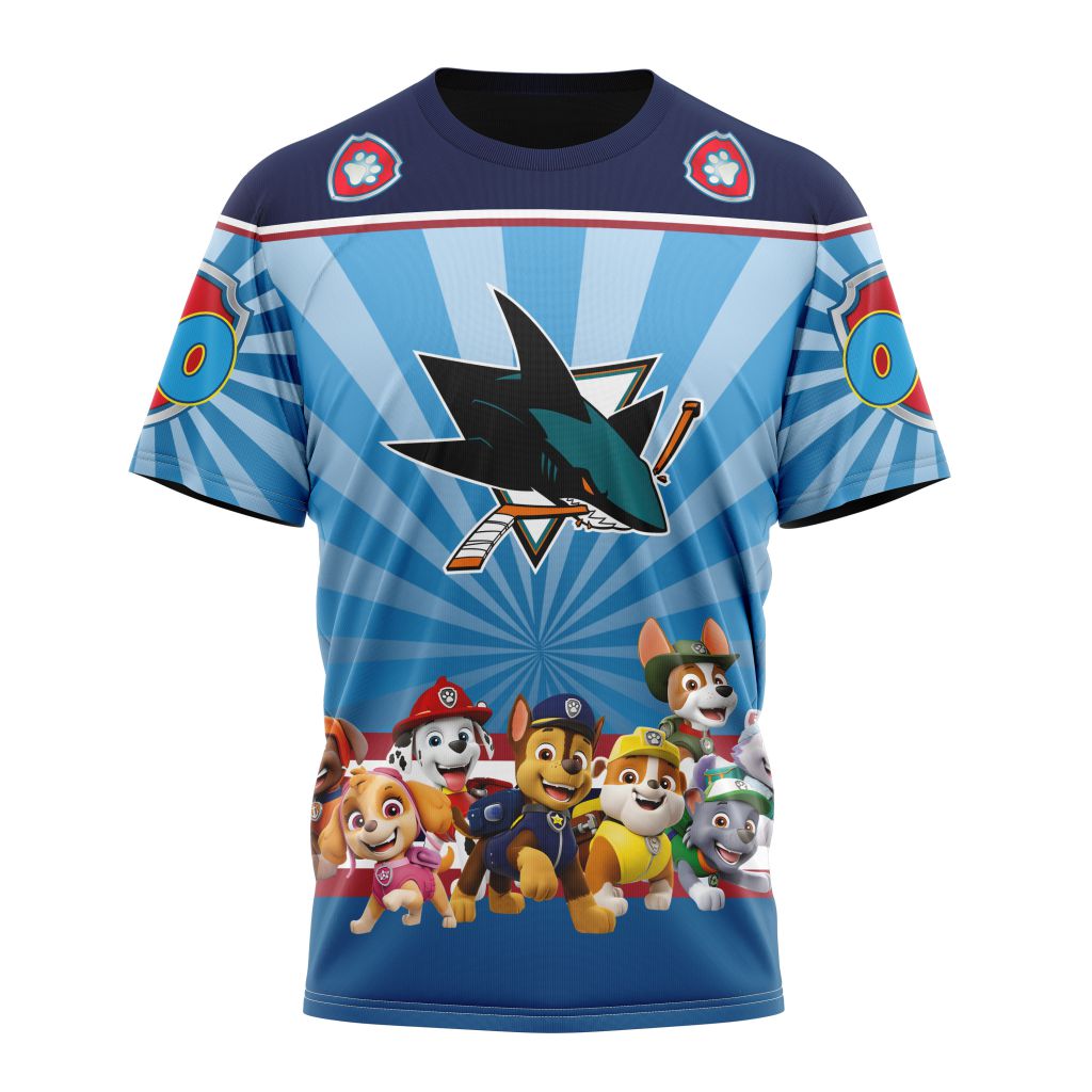 San Jose Sharks Special Paw Patrol Kits Personalized Name And Number T-Shirt Oregontrailrvpk Shirt