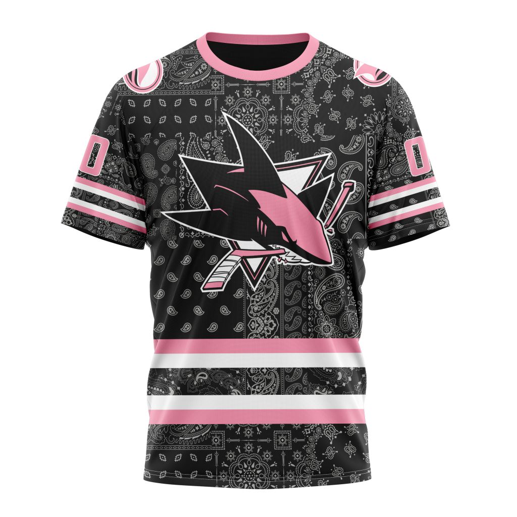 San Jose Sharks Special Pink Paisley Design 01 Personalized Name And Number T-Shirt Oregontrailrvpk Shirt