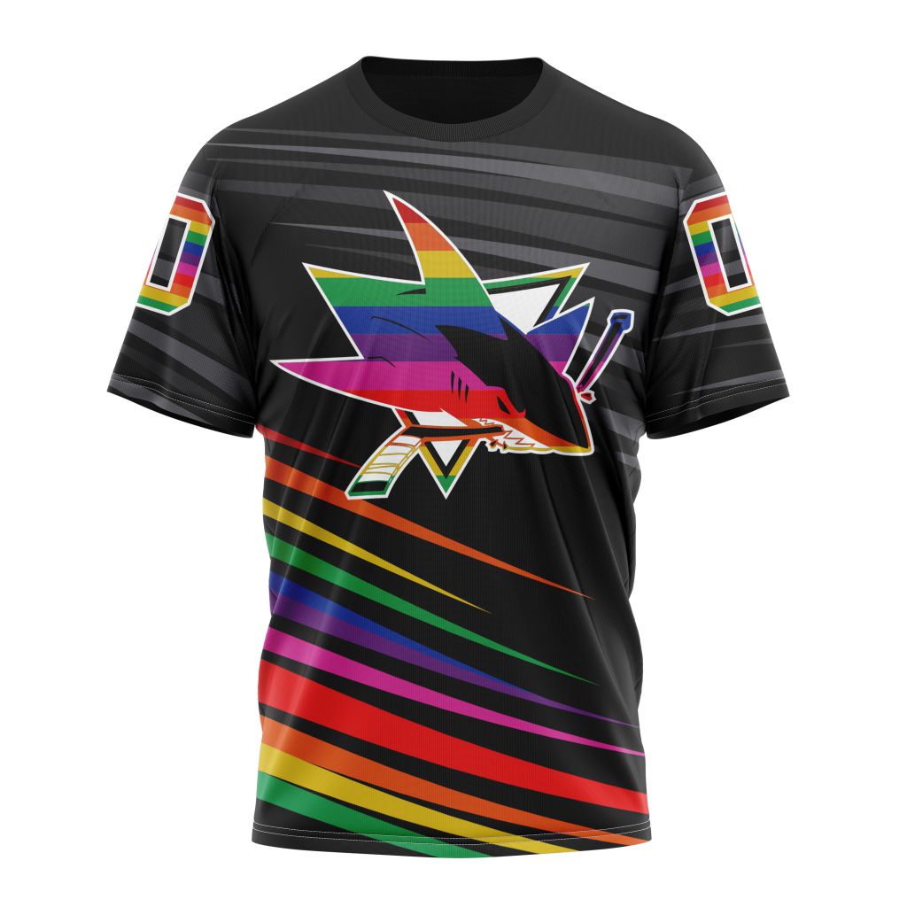 San Jose Sharks Special Pride Design Hockey Is For Everyone 01 Personalized Name And Number T-Shirt Oregontrailrvpk Shirt