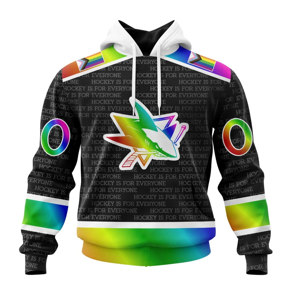 San Jose Sharks Special Pride Design Hockey Is For Everyone All Over Print Hoodie Style 11235