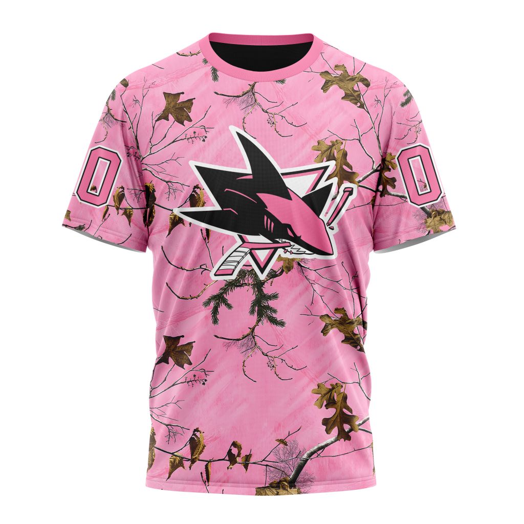 San Jose Sharks Special Realtree Pink Camouflage Design 01 Personalized Name And Number T-Shirt Oregontrailrvpk Shirt