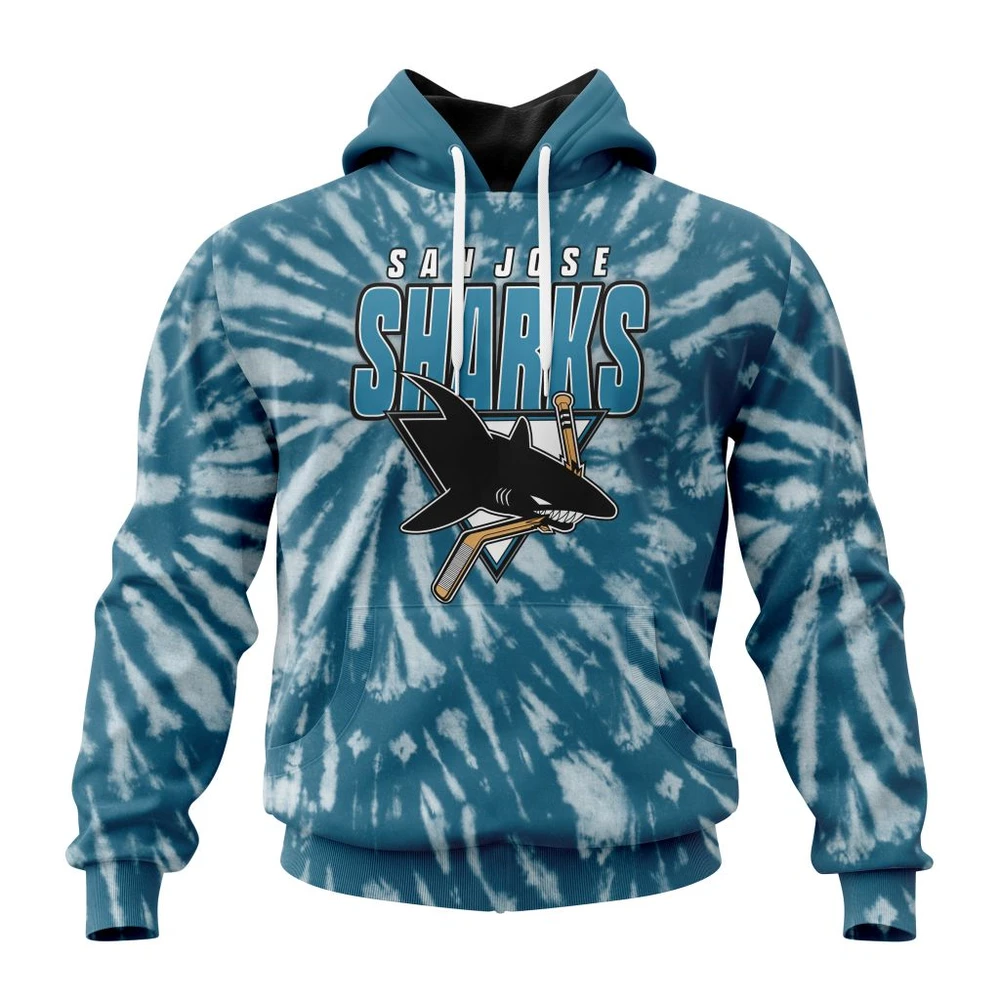 San Jose Sharks Special Retro Vintage Tie Dye All Over Print Hoodie Style 47801