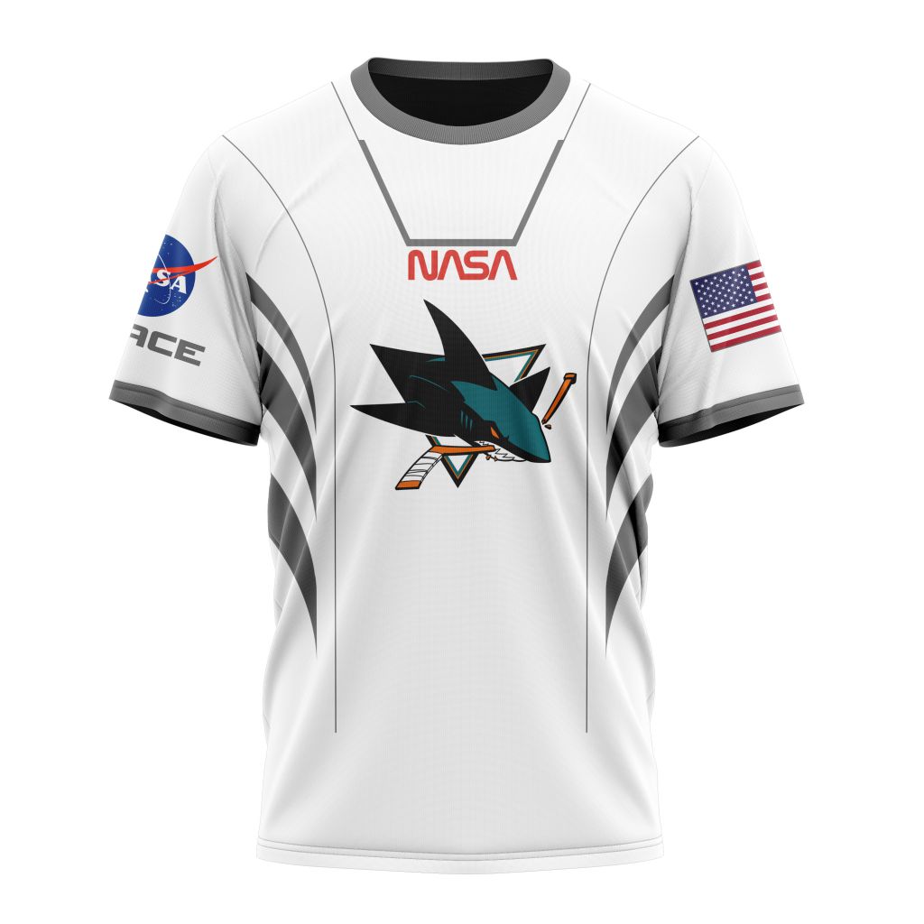 San Jose Sharks Special Space Force NASA Astronaut Design Personalized Name And Number T-Shirt Oregontrailrvpk Shirt