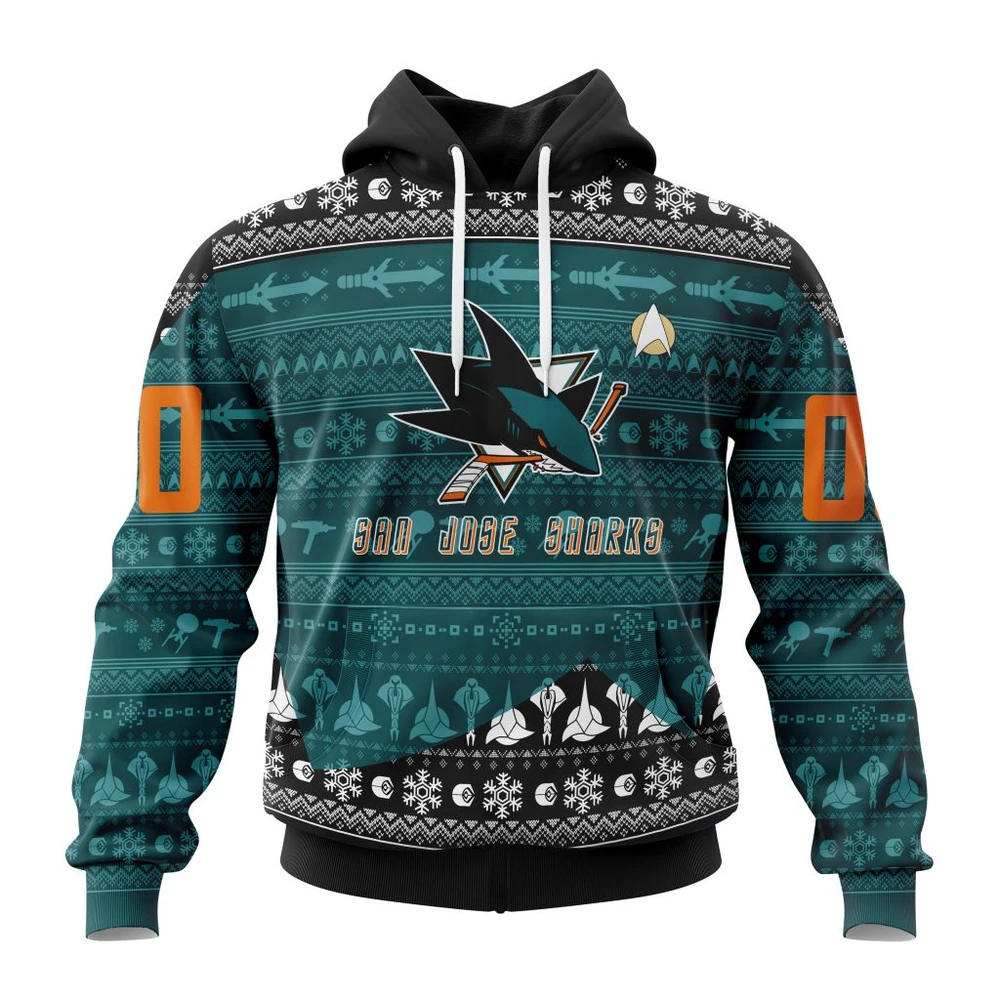 San Jose Sharks Special Star Trek Design All Over Print Hoodie Style 71106