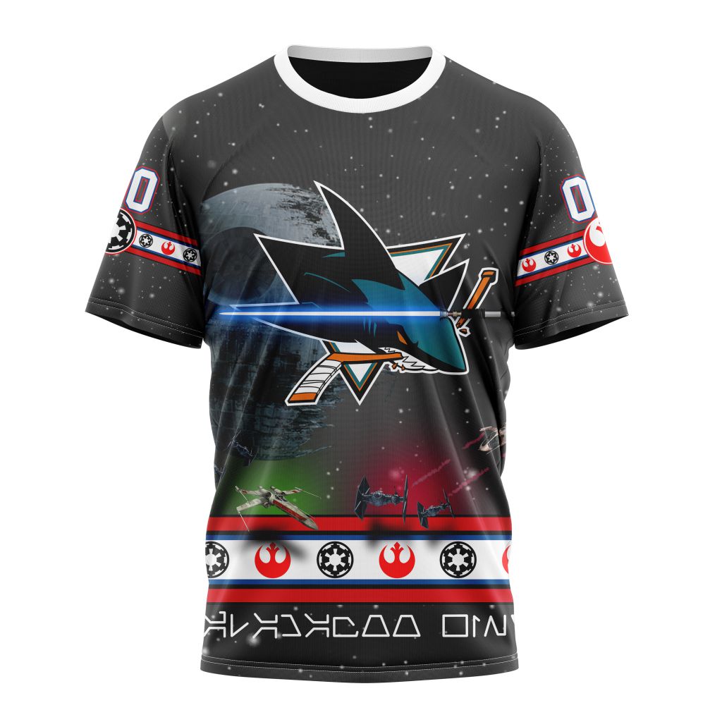 San Jose Sharks Special Star Wars Design Personalized Name And Number T-Shirt Oregontrailrvpk Shirt