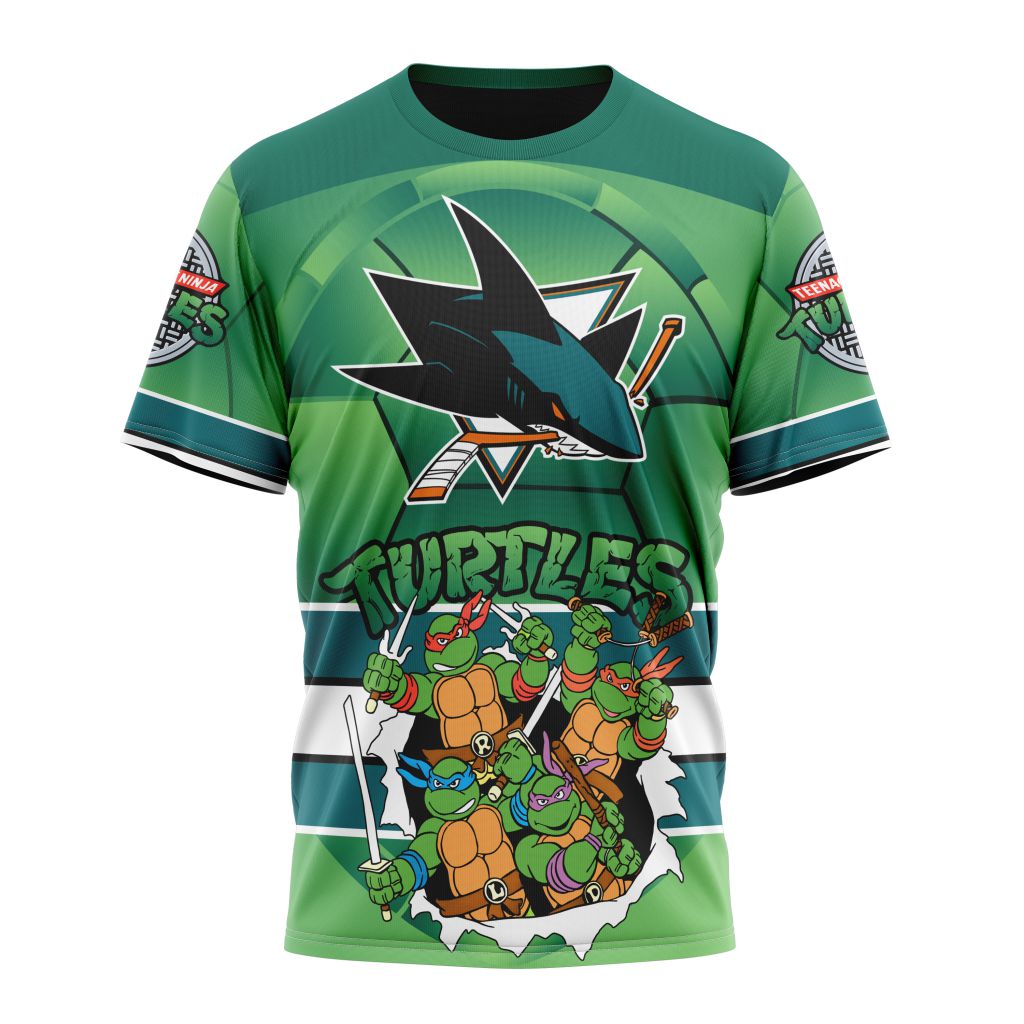 San Jose Sharks Special Teenage Mutant Ninja Turtles Design 02 Personalized Name And Number T-Shirt Oregontrailrvpk Shirt