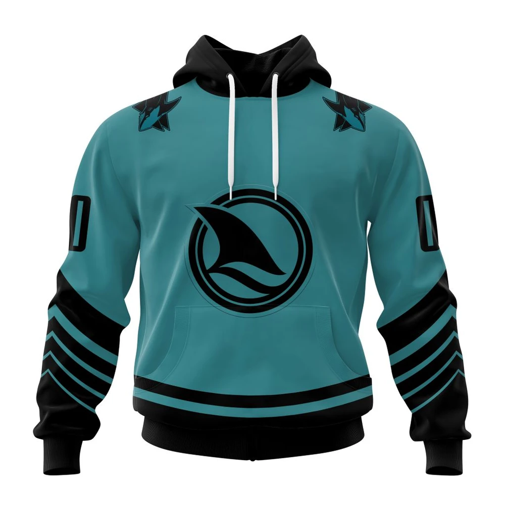 San Jose Sharks Special Two-Tone Design All Over Print Hoodie Style 51164