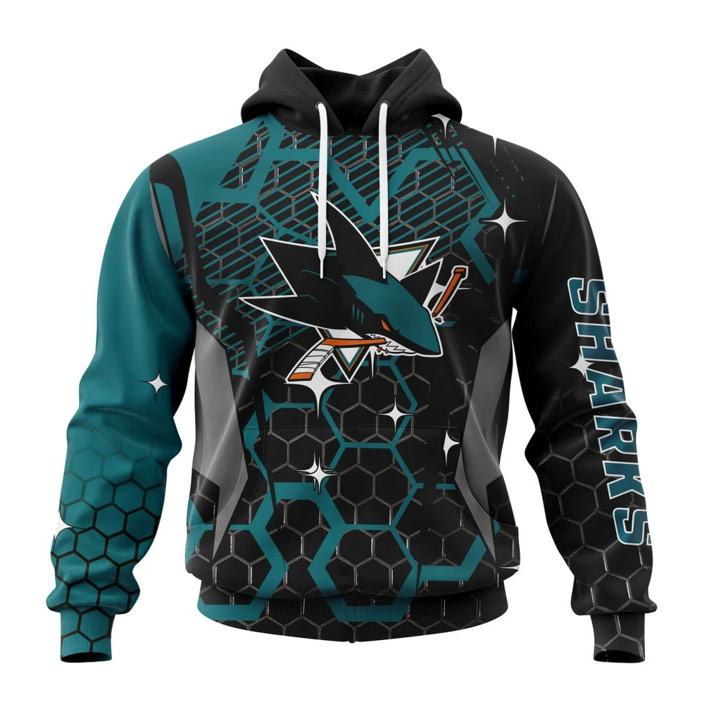 San Jose Sharks Specialized Design With Motocross All Over Print Hoodie Style 23090