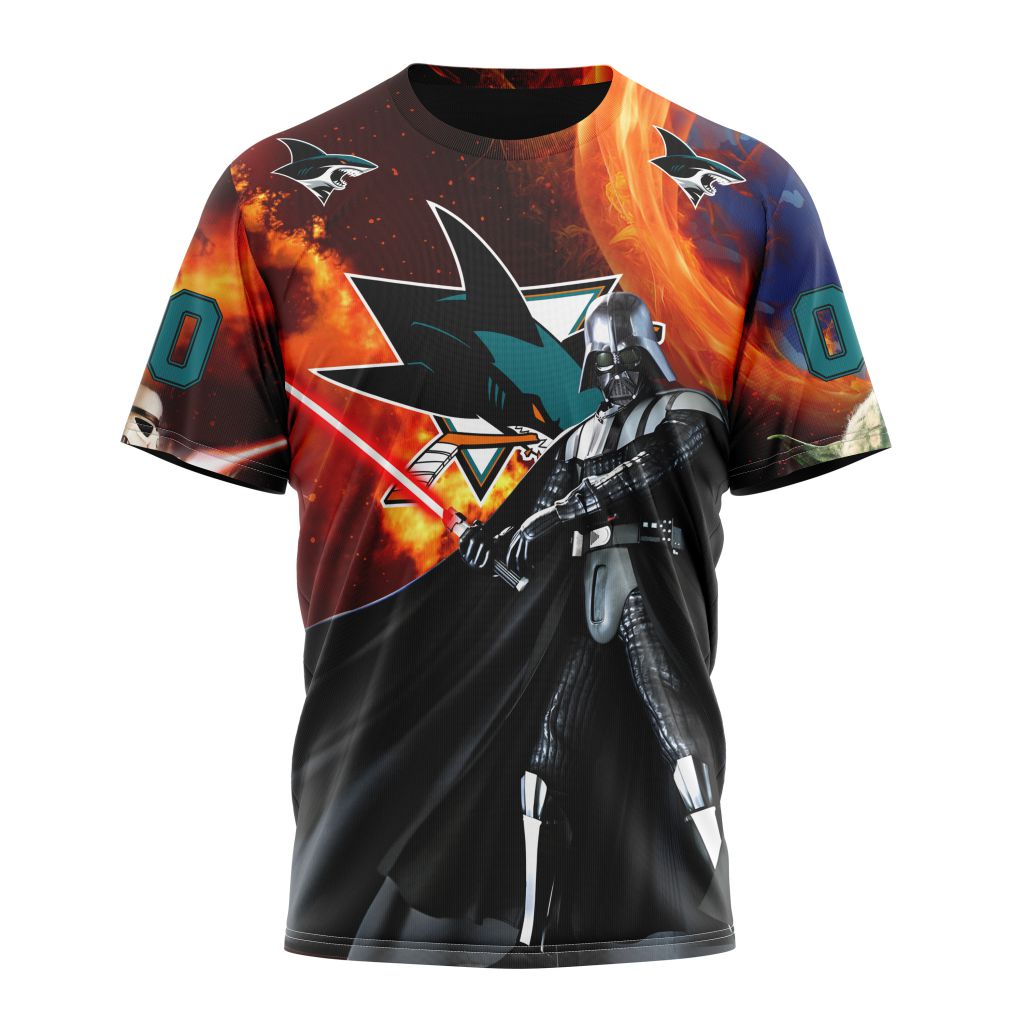 San Jose Sharks Specialized Design X Star War Personalized Name And Number T-Shirt Oregontrailrvpk Shirt