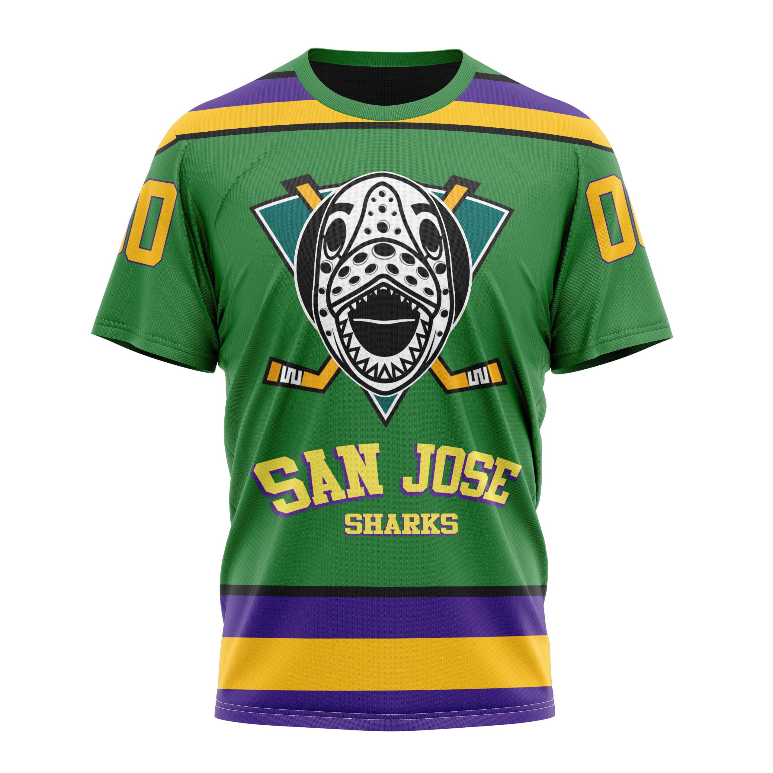 San Jose Sharks Specialized Design X The Mighty Ducks Personalized Name And Number T-Shirt Oregontrailrvpk Shirt