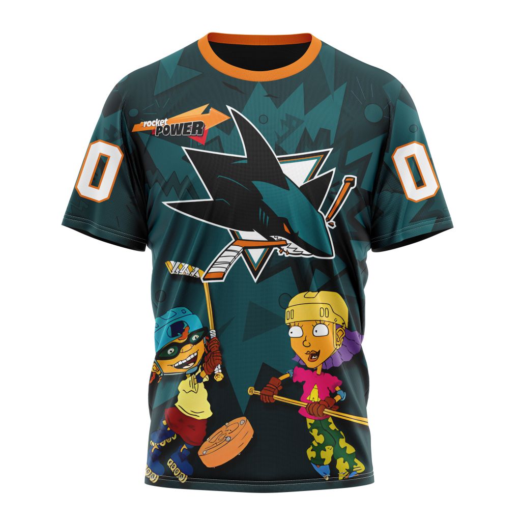 San Jose Sharks Specialized For Rocket Power Personalized Name And Number T-Shirt Oregontrailrvpk Shirt