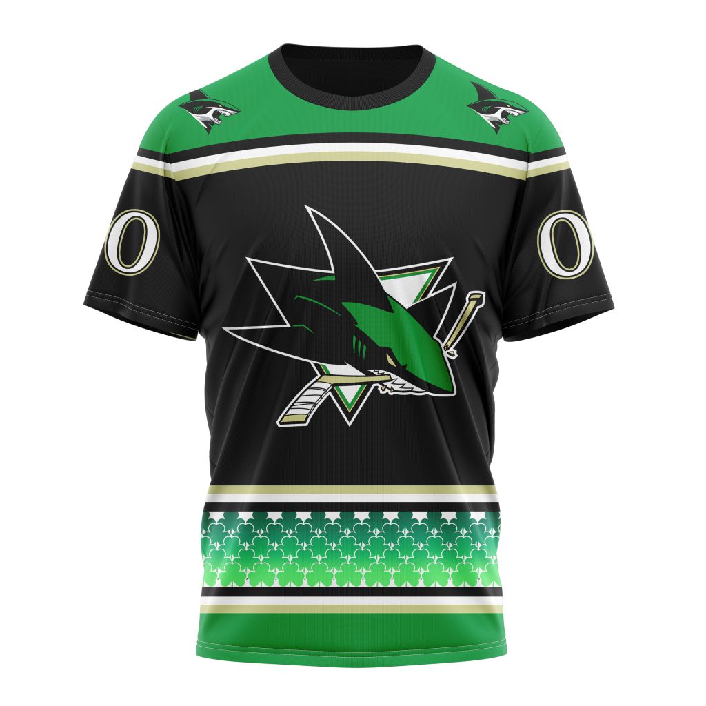 San Jose Sharks Specialized Hockey Celebrate St Patrick's Day Personalized Name And Number T-Shirt Oregontrailrvpk Shirt