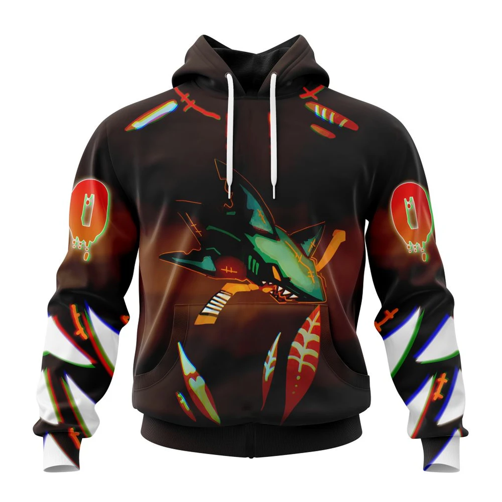 San Jose Sharks Specialized Jersey For Halloween Night All Over Print Hoodie Style 23094