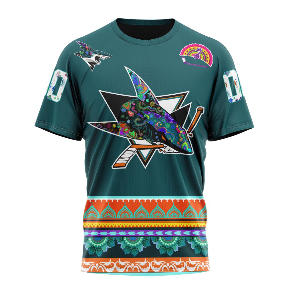 San Jose Sharks Specialized Jersey Hockey For All Diwali Festival Personalized Name And Number T-Shirt Oregontrailrvpk Shirt
