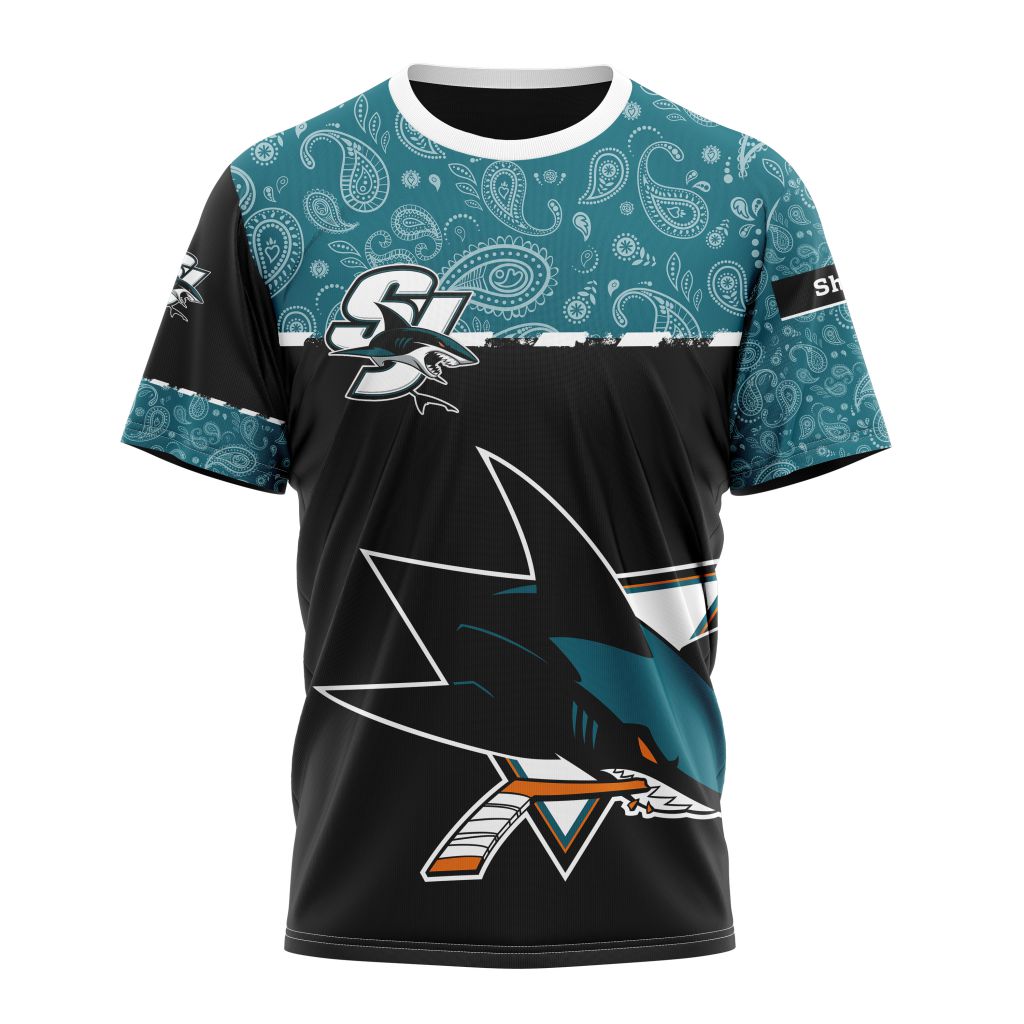 San Jose Sharks Specialized Jersey Hockey With Paisley Personalized Name And Number T-Shirt Oregontrailrvpk Shirt