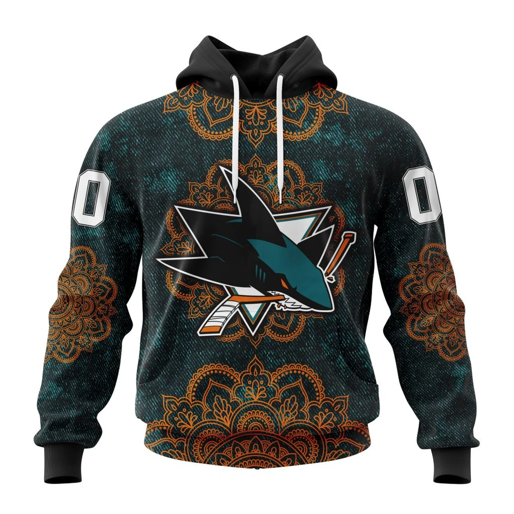 San Jose Sharks Specialized Mandala All Over Print Hoodie Style 15001