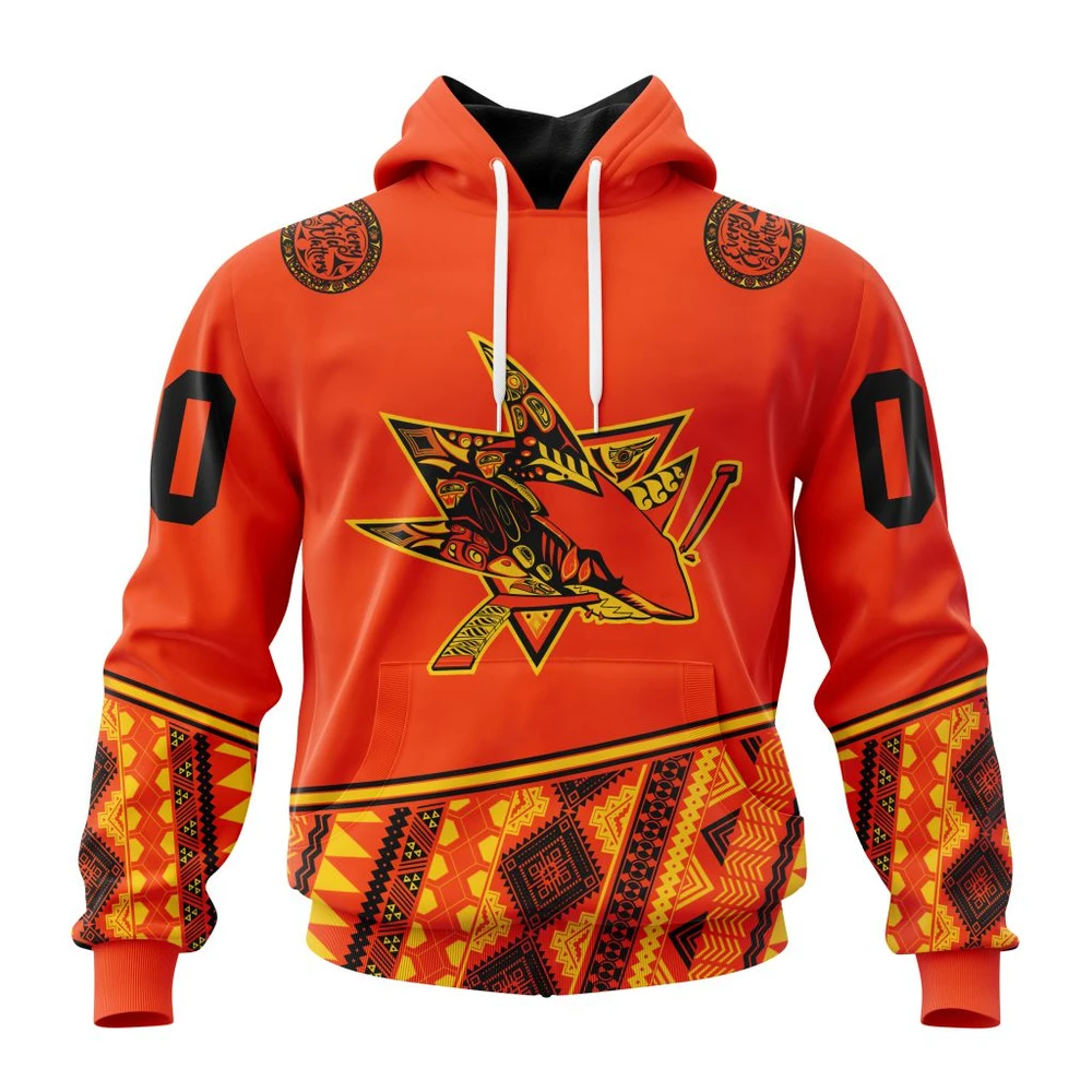 San Jose Sharks Specialized National Day For Truth And Reconciliation All Over Print Hoodie Style 75538
