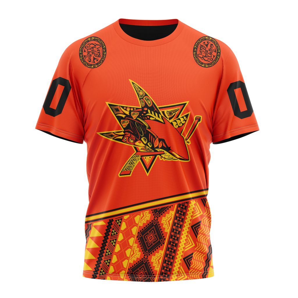 San Jose Sharks Specialized National Day For Truth And Reconciliation Personalized Name And Number T-Shirt Oregontrailrvpk Shirt