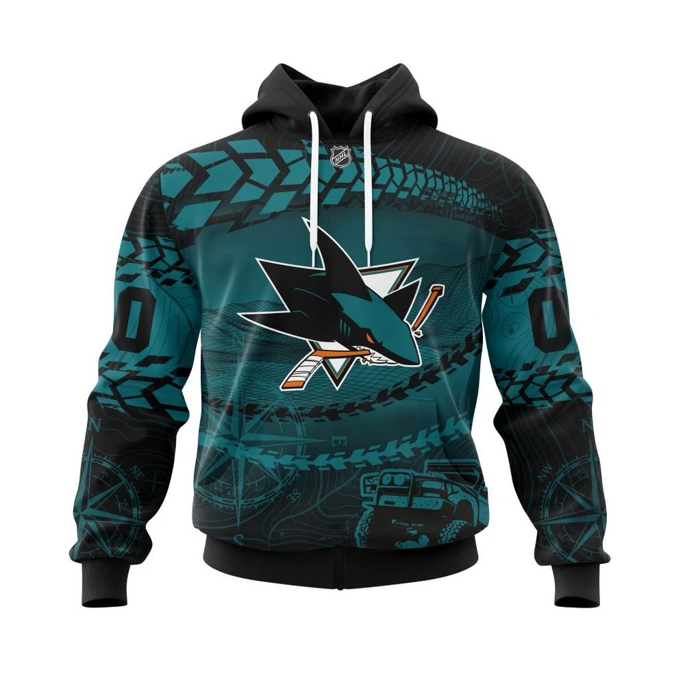 San Jose Sharks Specialized Off Road All Over Print Hoodie Style 65941