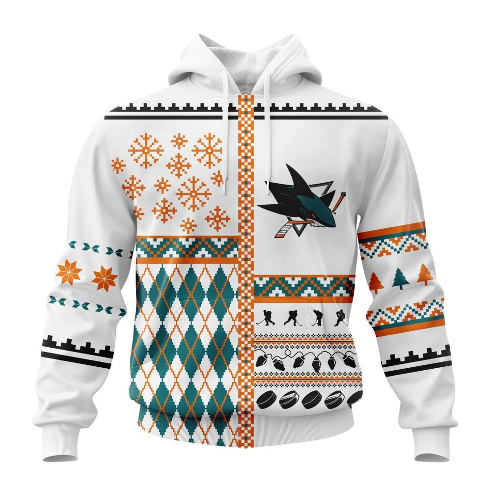 San Jose Sharks Specialized Unisex Christmas Is Coming All Over Print Hoodie Style 40980