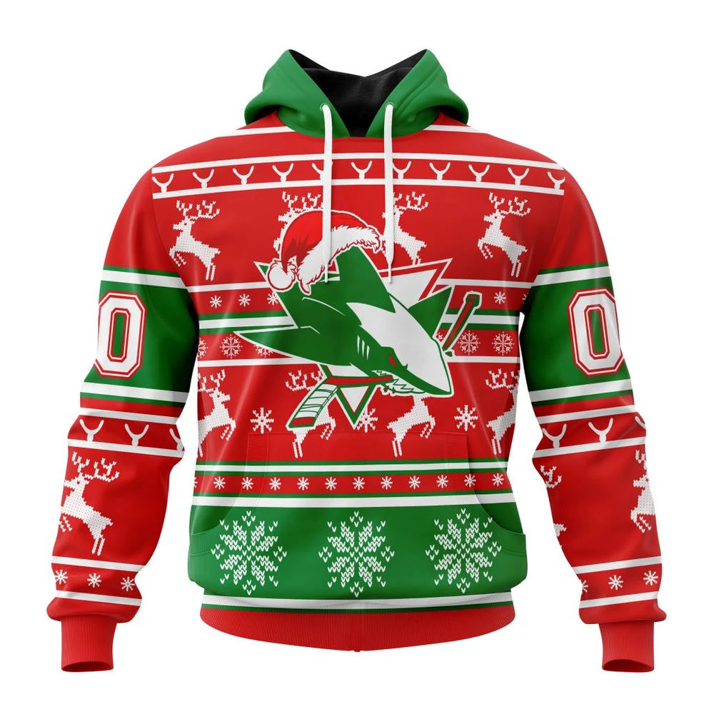 San Jose Sharks Specialized Unisex Christmas Is Coming All Over Print Hoodie Style 44757